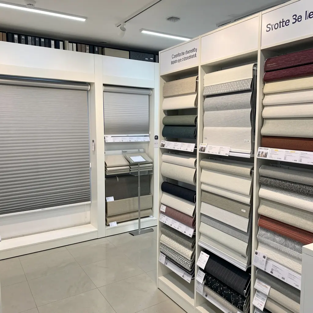 Showroom with custom blind displays